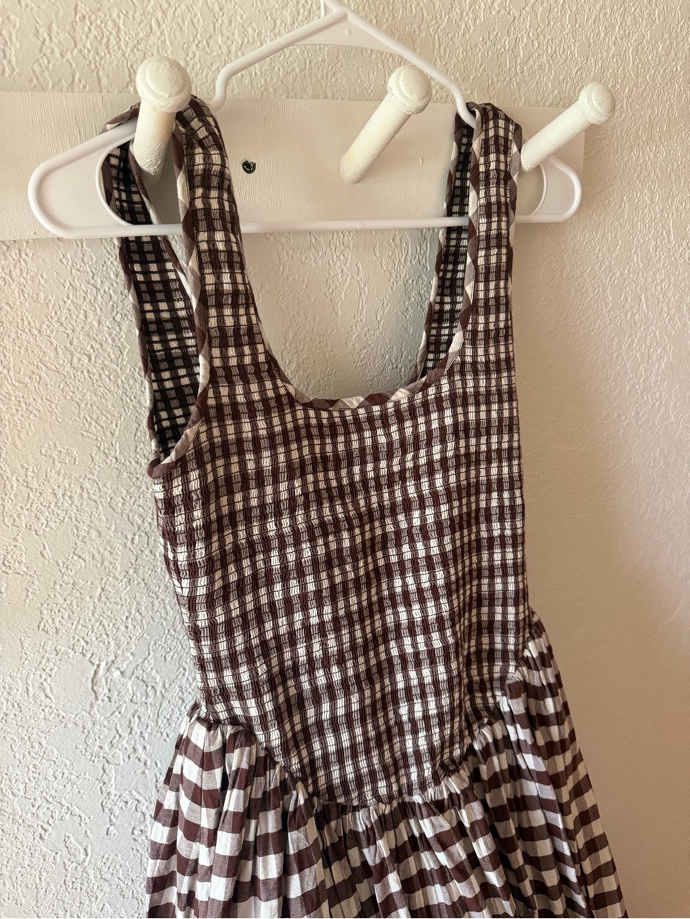 Loeffler Randall Brown and White Gingham Dress - Picture 4 of 6